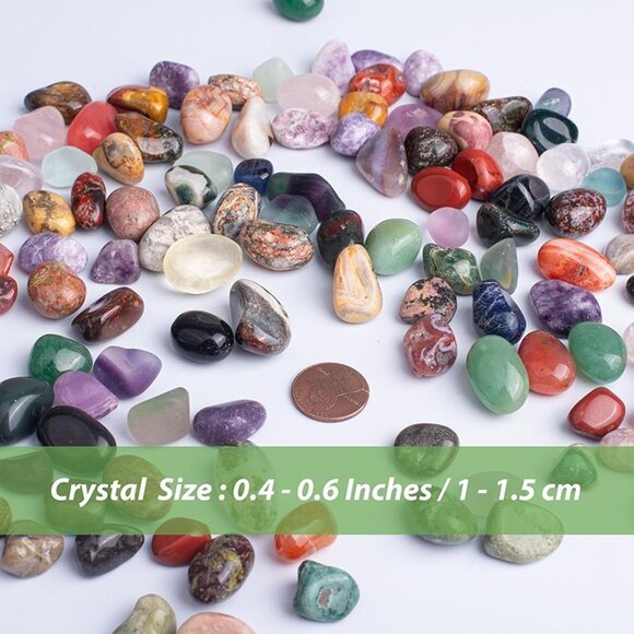NEW 72 Pcs Handpicked Tumbled Stones and Crystals Bulk for Healing - Picture 2 of 9